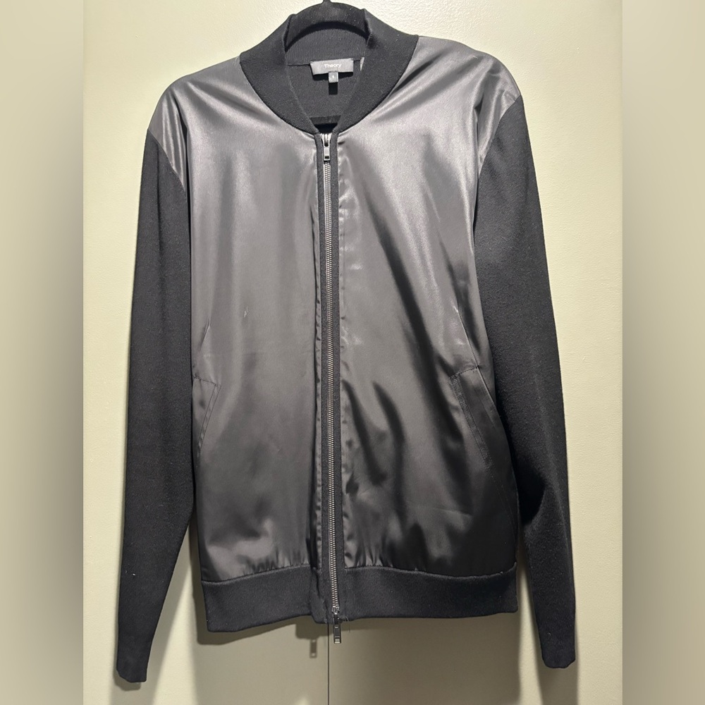 Theory Black Men's Cardigan Sweater